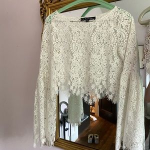 For love and lemons white lace skirt set XS